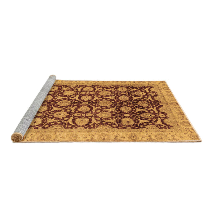 Sideview of Machine Washable Oriental Brown Traditional Rug, wshabs3657brn