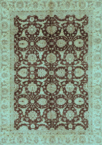 Oriental Light Blue Traditional Rug, abs3657lblu