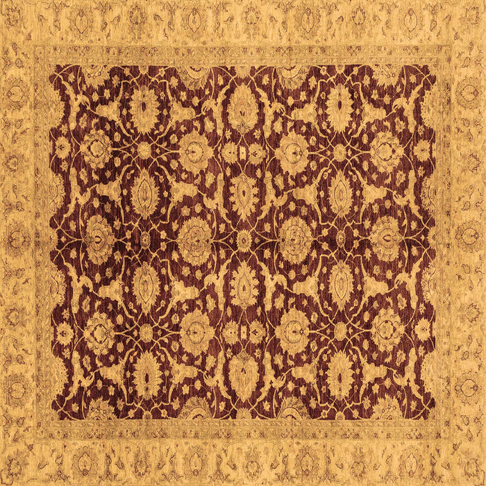 Square Oriental Brown Traditional Rug, abs3657brn