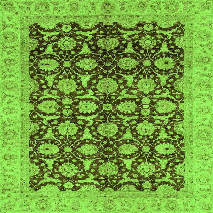Square Oriental Green Traditional Rug, abs3657grn