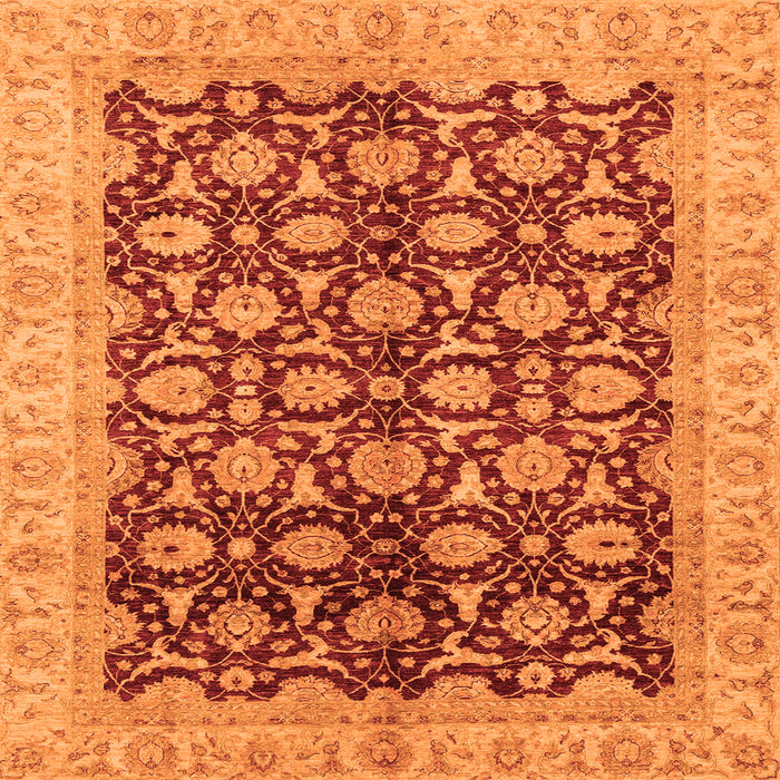 Square Oriental Orange Traditional Rug, abs3657org