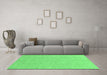 Machine Washable Abstract Emerald Green Modern Area Rugs in a Living Room,, wshabs3658emgrn