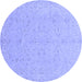 Round Abstract Blue Modern Rug, abs3658blu