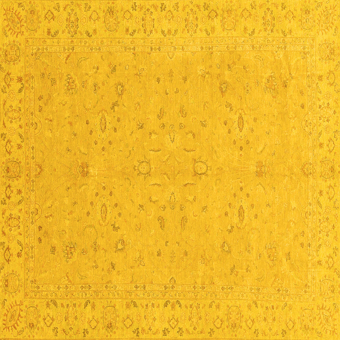 Square Abstract Yellow Modern Rug, abs3658yw
