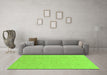 Machine Washable Abstract Green Modern Area Rugs in a Living Room,, wshabs3658grn