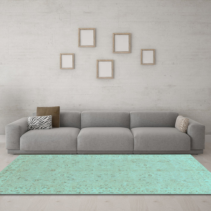 Machine Washable Abstract Light Blue Modern Rug in a Living Room, wshabs3658lblu