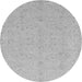 Round Machine Washable Abstract Gray Modern Rug, wshabs3658gry