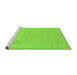 Sideview of Machine Washable Abstract Green Modern Area Rugs, wshabs3658grn