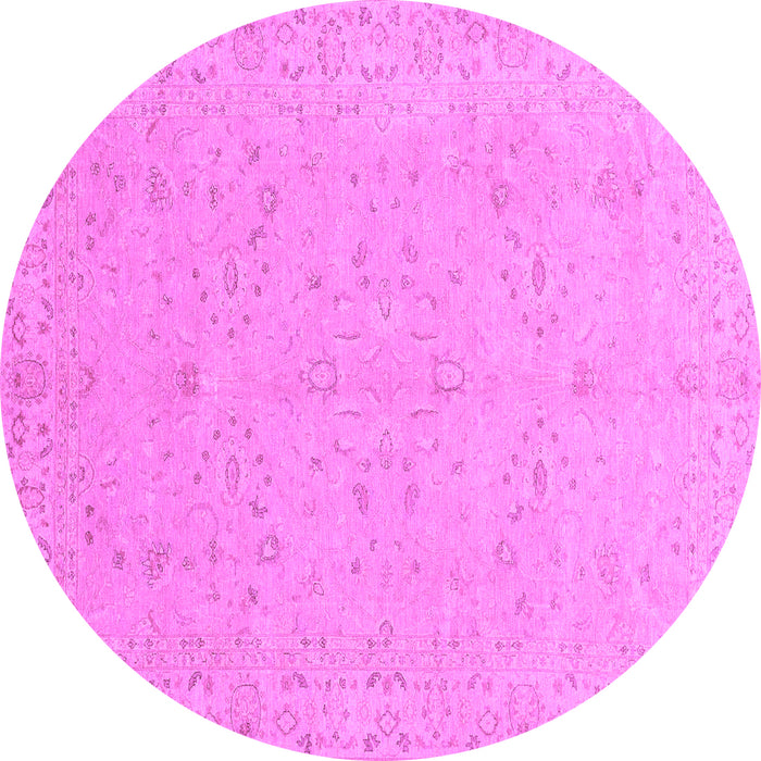 Round Abstract Purple Modern Rug, abs3658pur