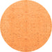 Round Abstract Orange Modern Rug, abs3658org