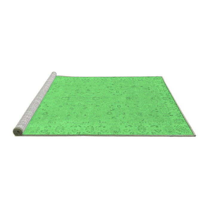 Sideview of Machine Washable Abstract Emerald Green Modern Area Rugs, wshabs3658emgrn