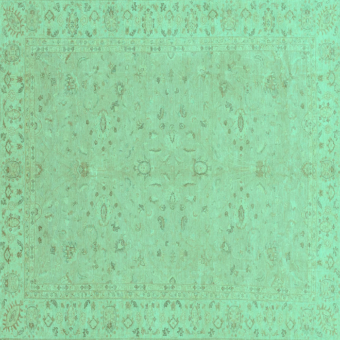 Square Abstract Turquoise Modern Rug, abs3658turq