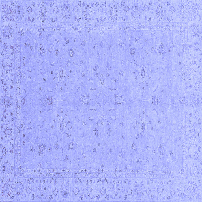 Square Abstract Blue Modern Rug, abs3658blu