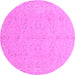 Round Machine Washable Abstract Purple Modern Area Rugs, wshabs3658pur