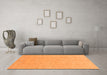 Machine Washable Abstract Orange Modern Area Rugs in a Living Room, wshabs3658org