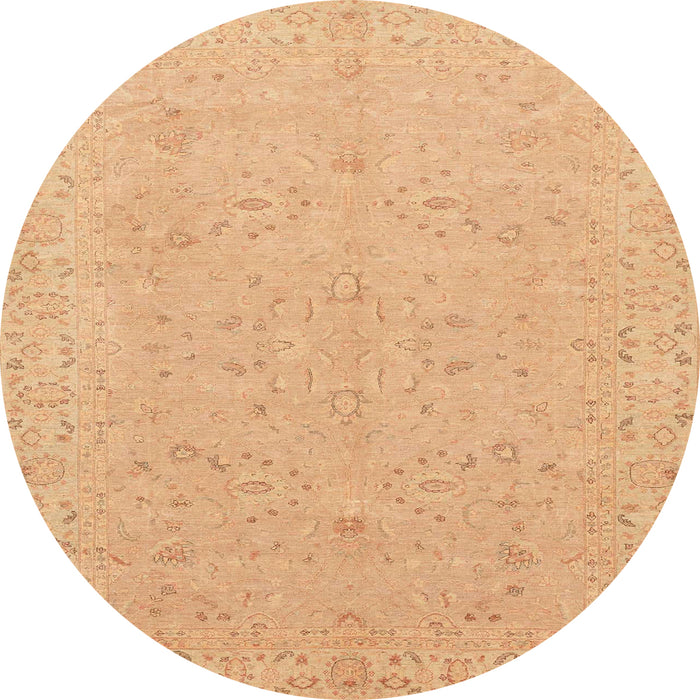Round Abstract Orange Modern Rug, abs3658