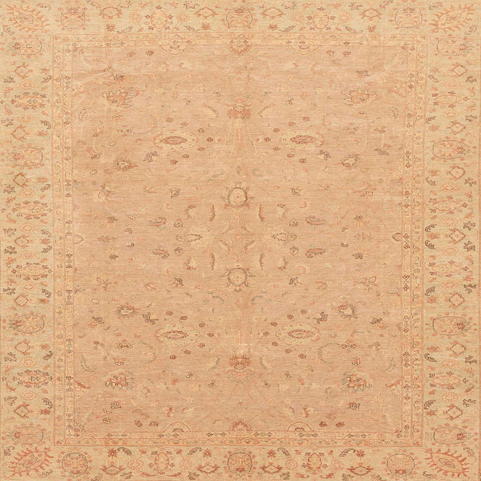 Square Machine Washable Abstract Orange Rug, wshabs3658
