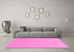 Machine Washable Abstract Pink Modern Rug in a Living Room, wshabs3658pnk