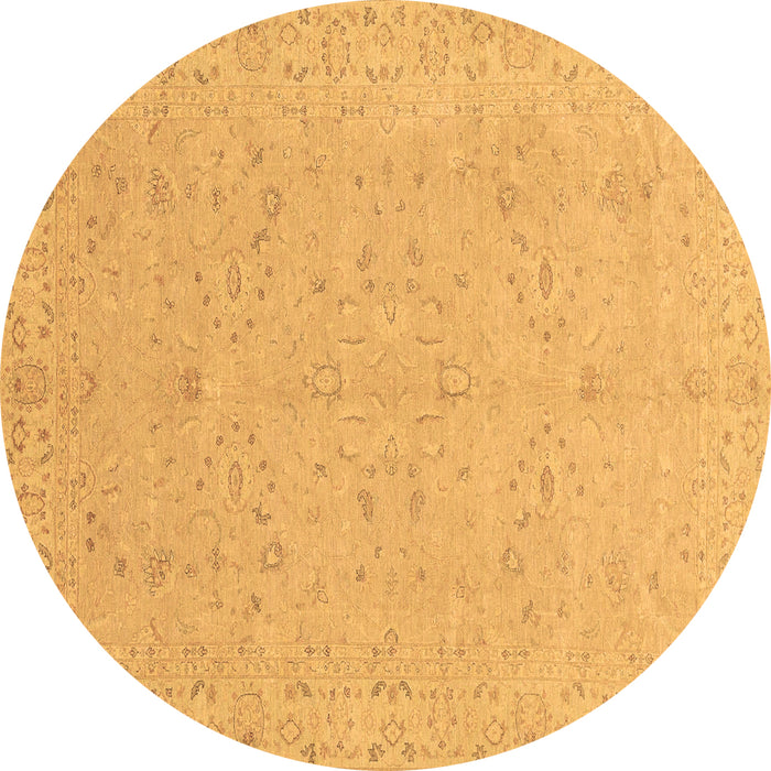 Round Abstract Brown Modern Rug, abs3658brn