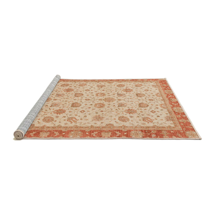 Sideview of Machine Washable Abstract Orange Rug, wshabs3659