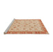 Sideview of Machine Washable Abstract Orange Rug, wshabs3659