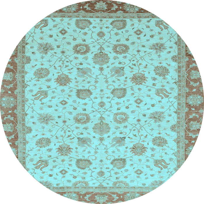 Round Machine Washable Abstract Light Blue Modern Rug, wshabs3659lblu