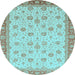 Round Machine Washable Abstract Light Blue Modern Rug, wshabs3659lblu