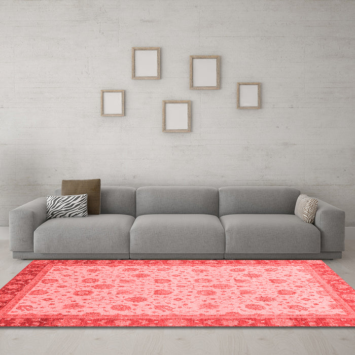 Modern Red Washable Rugs