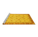 Sideview of Machine Washable Abstract Yellow Modern Rug, wshabs3659yw