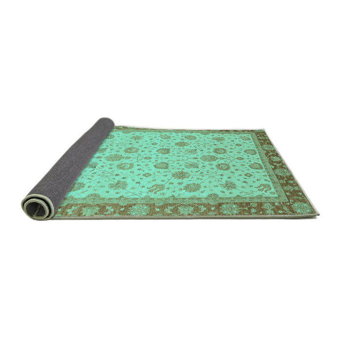 Sideview of Abstract Turquoise Modern Rug, abs3659turq