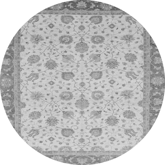 Round Abstract Gray Modern Rug, abs3659gry