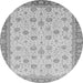 Round Abstract Gray Modern Rug, abs3659gry