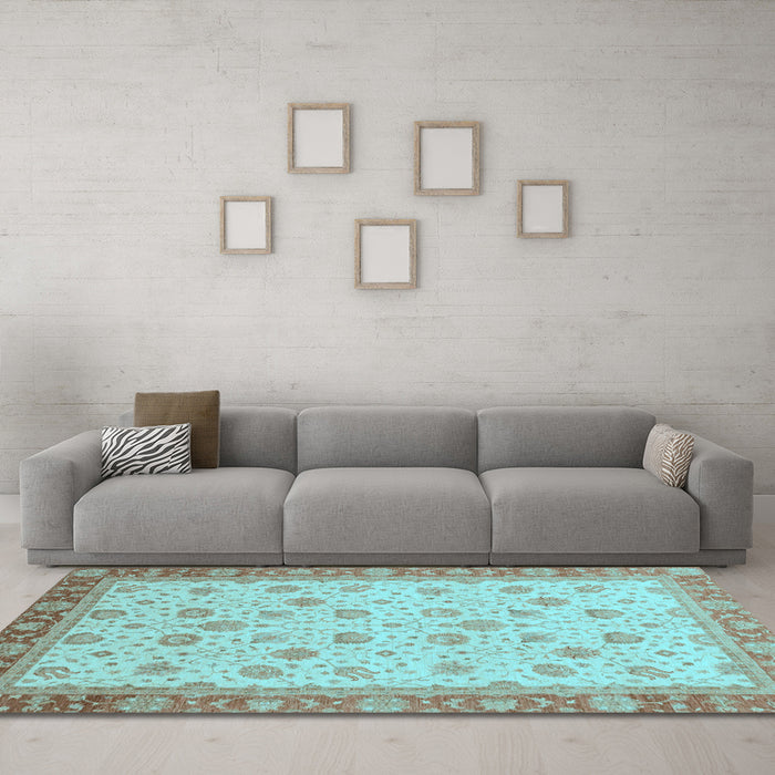 Machine Washable Abstract Light Blue Modern Rug in a Living Room, wshabs3659lblu