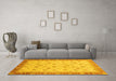 Machine Washable Abstract Yellow Modern Rug in a Living Room, wshabs3659yw