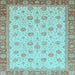 Square Abstract Light Blue Modern Rug, abs3659lblu