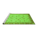 Sideview of Machine Washable Abstract Green Modern Area Rugs, wshabs3659grn