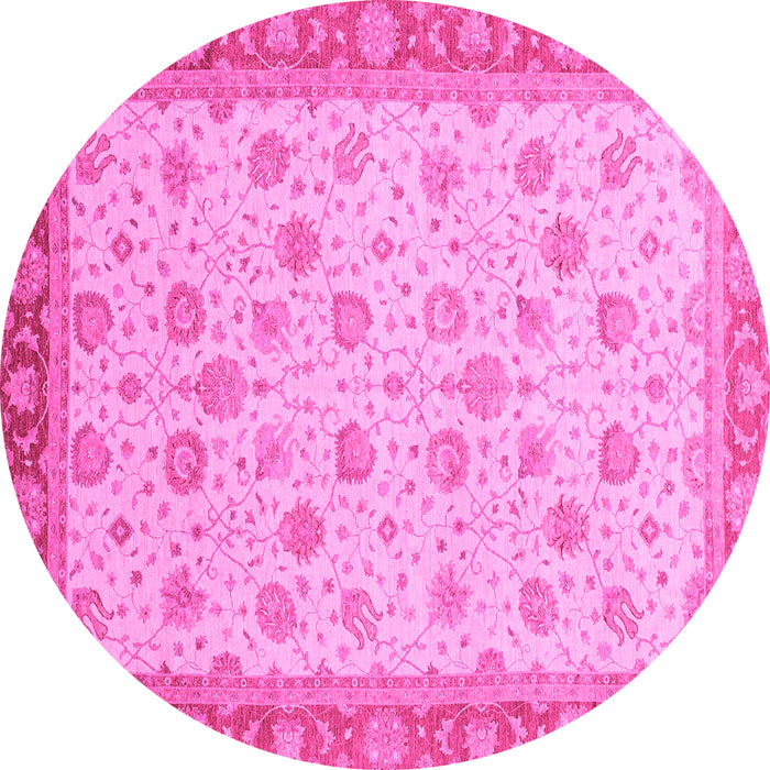Round Abstract Pink Modern Rug, abs3659pnk