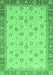 Machine Washable Abstract Emerald Green Modern Area Rugs, wshabs3659emgrn