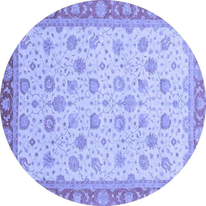 Round Machine Washable Abstract Blue Modern Rug, wshabs3659blu