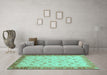 Machine Washable Abstract Turquoise Modern Area Rugs in a Living Room,, wshabs3659turq