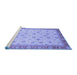 Sideview of Machine Washable Abstract Blue Modern Rug, wshabs3659blu