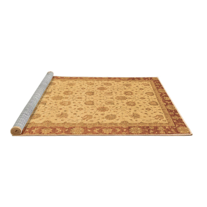 Sideview of Machine Washable Abstract Brown Modern Rug, wshabs3659brn