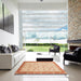 Square Machine Washable Abstract Orange Rug in a Living Room, wshabs3659