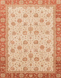 Machine Washable Abstract Orange Rug, wshabs3659