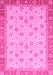 Machine Washable Abstract Pink Modern Rug, wshabs3659pnk