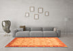 Machine Washable Abstract Orange Modern Area Rugs in a Living Room, wshabs3659org