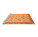 Sideview of Machine Washable Abstract Orange Modern Area Rugs, wshabs3659org