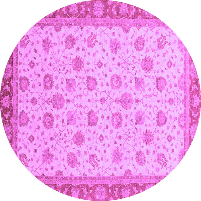 Round Abstract Purple Modern Rug, abs3659pur