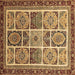 Square Abstract Brown Modern Rug, abs365brn