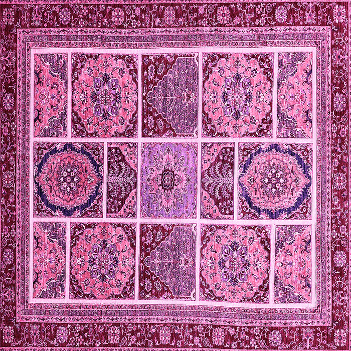 Square Abstract Pink Modern Rug, abs365pnk